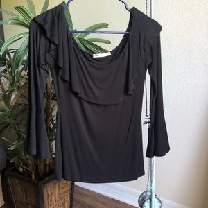 Black flowy off the shoulder top